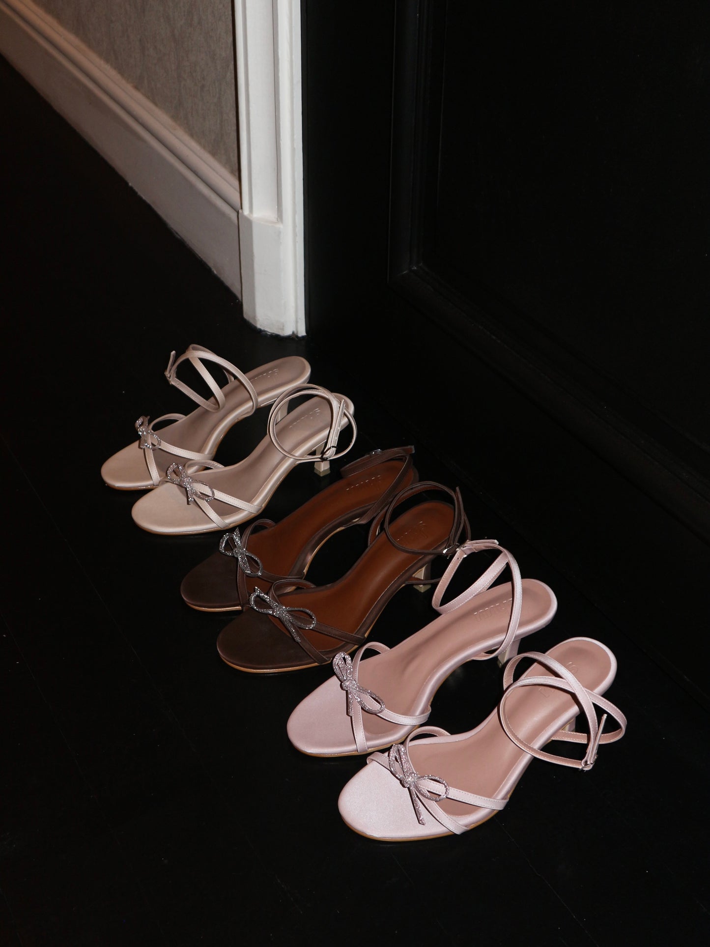 Dottie Strappy Heels in Champagne