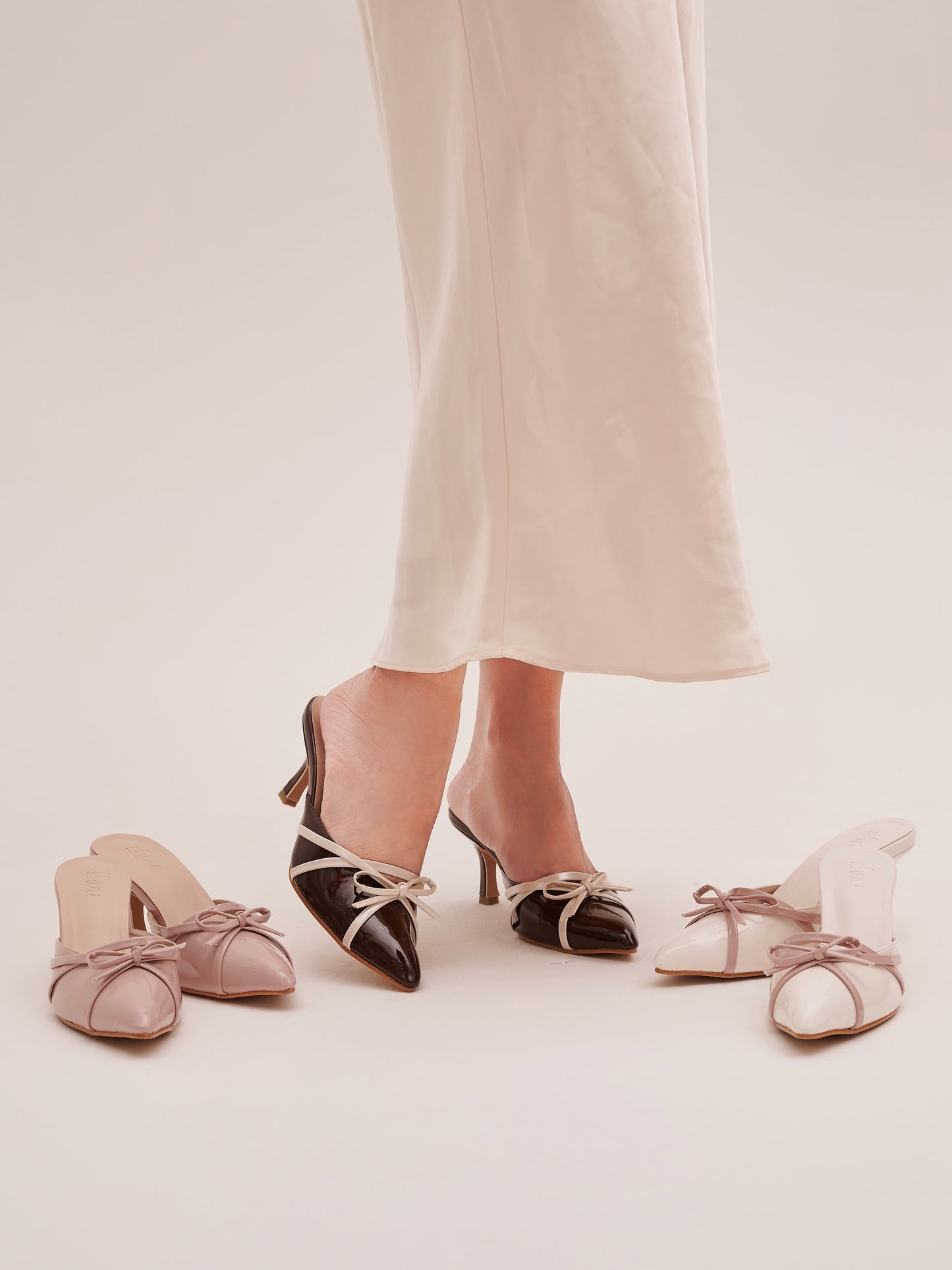 Lucie Pointy Heels in Blush