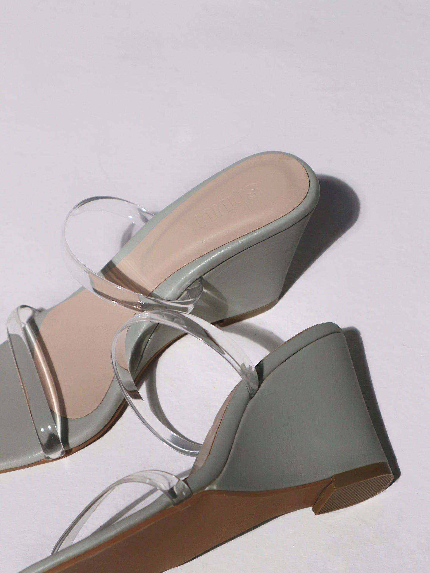 Alba Wedge Mules in Matcha