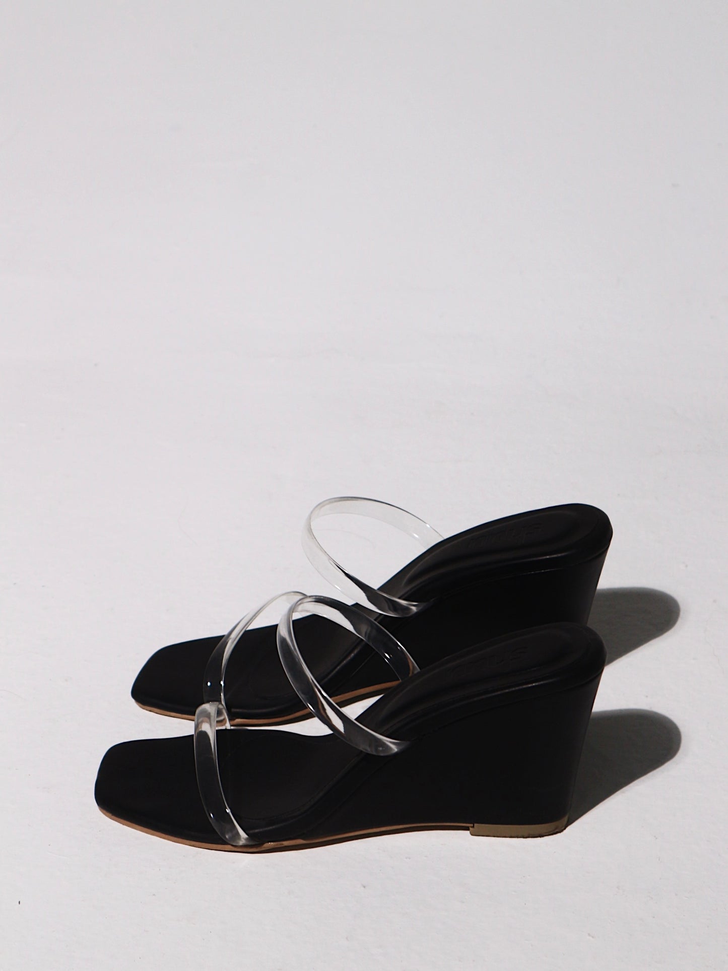 Alba Wedge Mules in Black