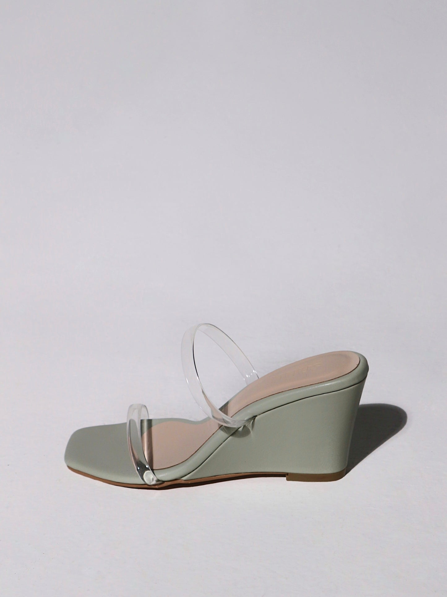 Alba Wedge Mules in Matcha