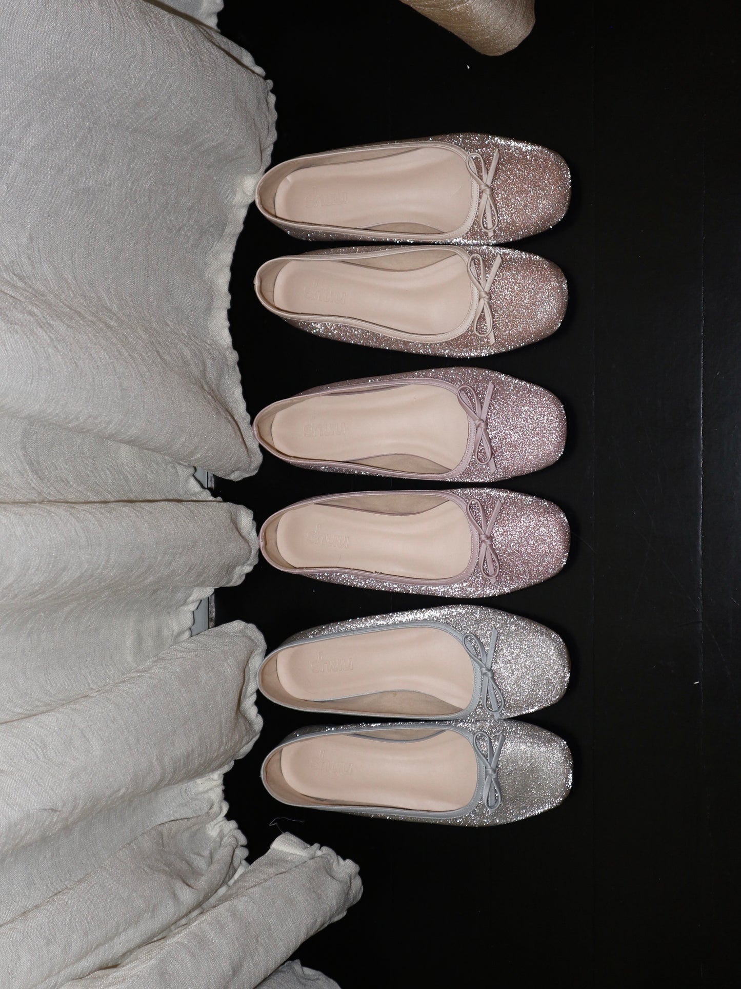 Bebe Glitter Flats in Princess Pink