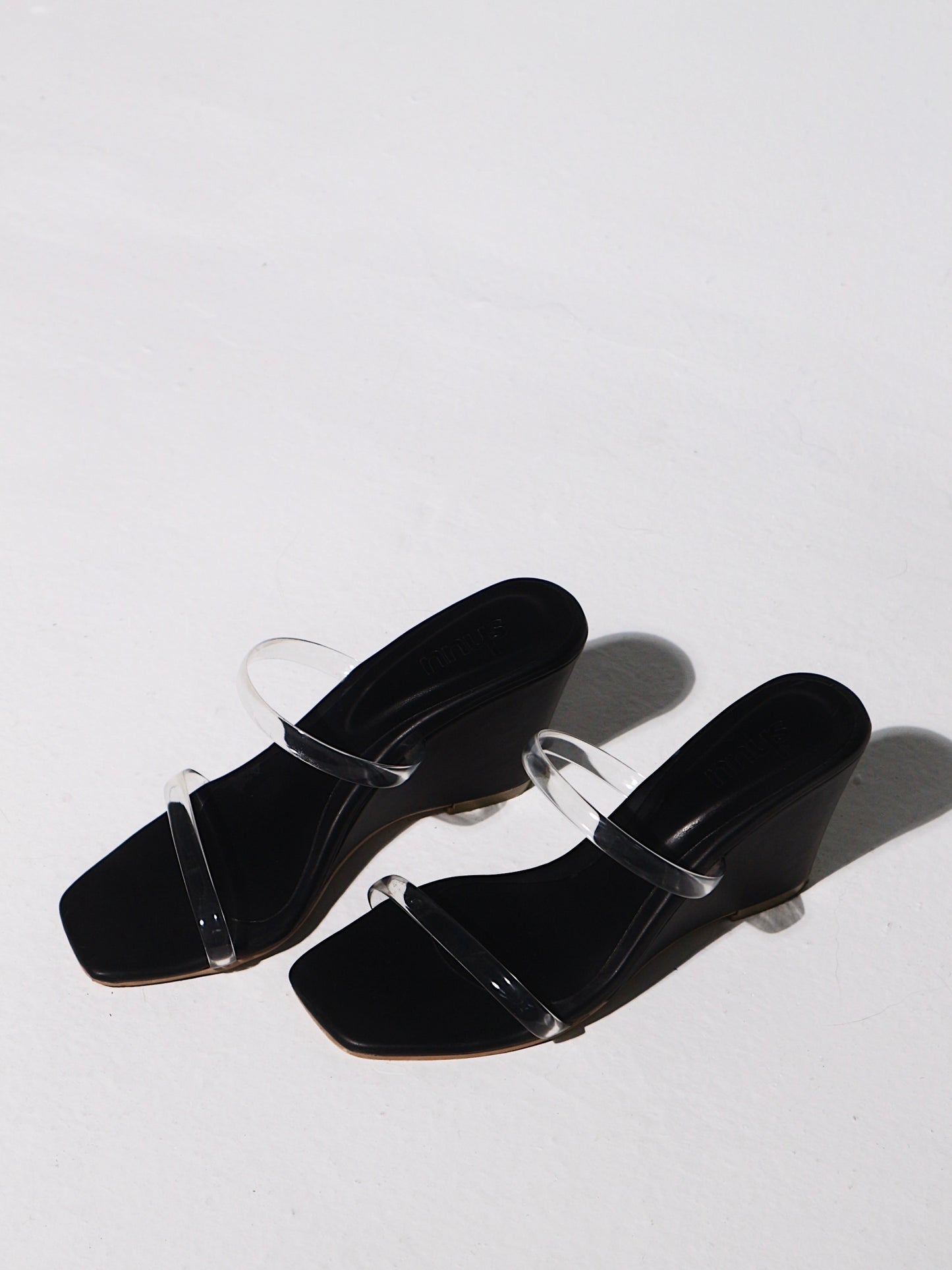 Alba Wedge Mules in Black