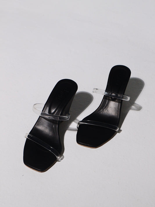 Alba Wedge Mules in Black