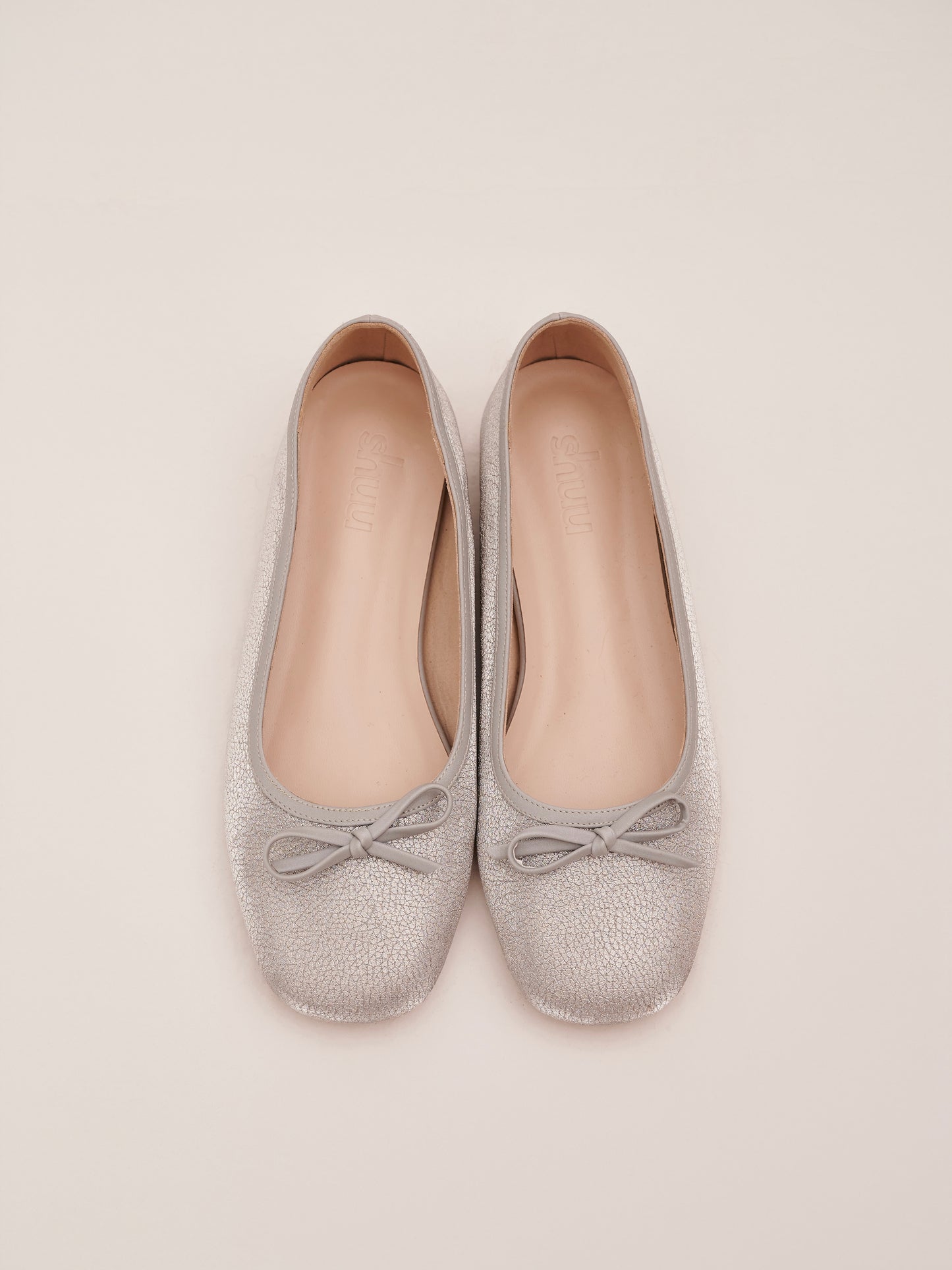 Bebe Glitter Flats in Angelic Silver
