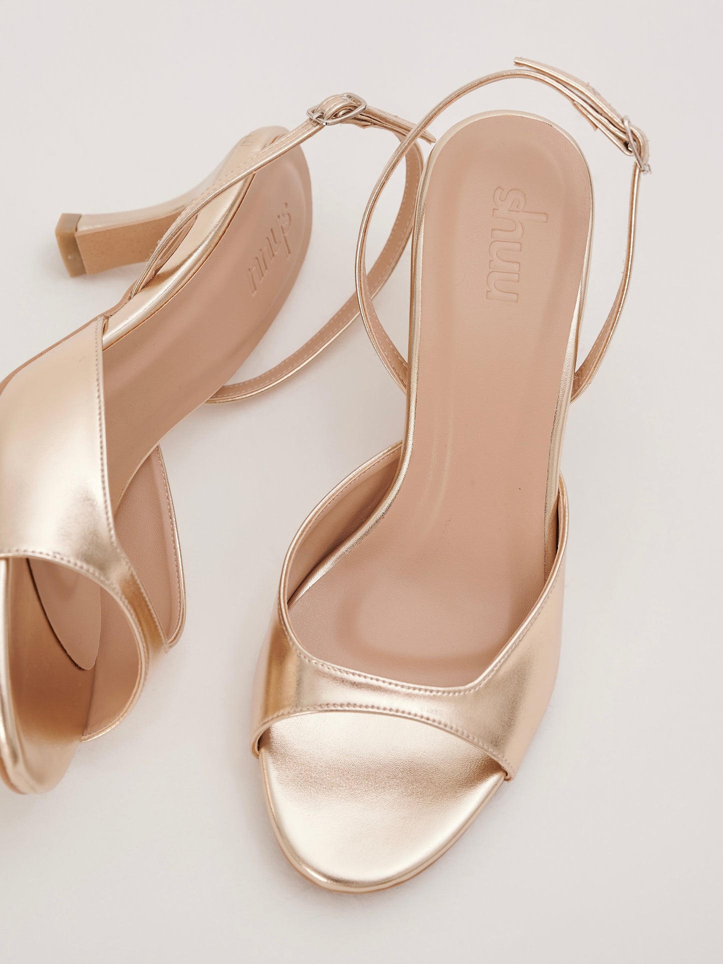 Simone Metallic Heels in Gold