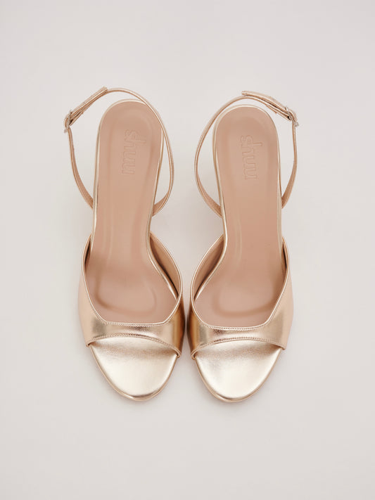 Simone Metallic Heels in Gold