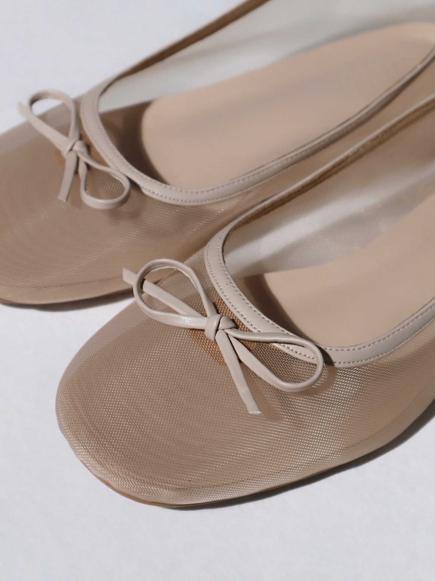 Bebe Mesh Flats in Oatmilk