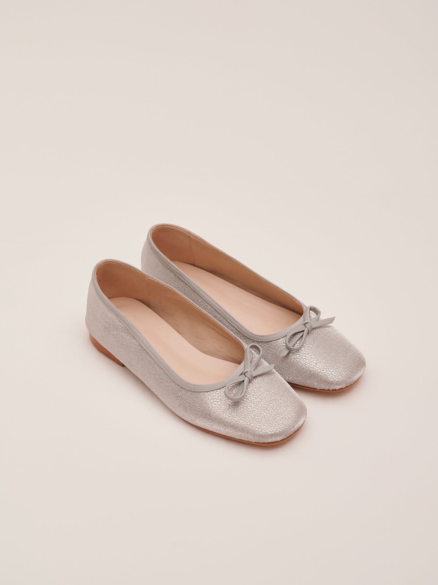 Bebe Glitter Flats in Angelic Silver