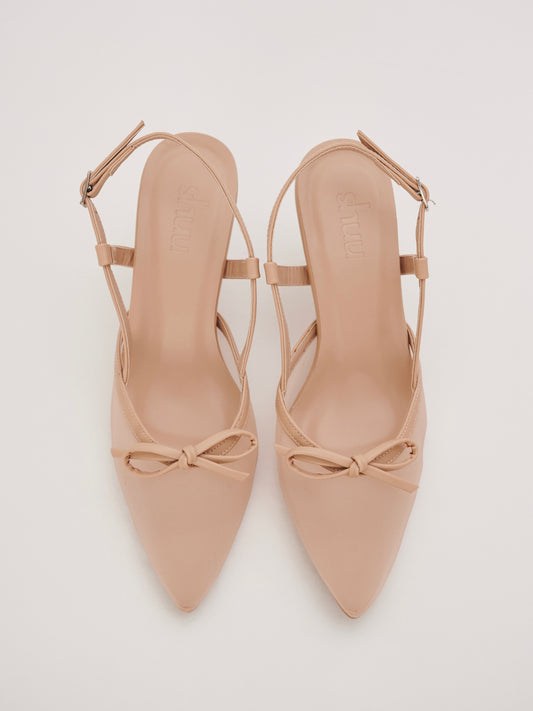 Miranda Pointy Heels in Oatmilk