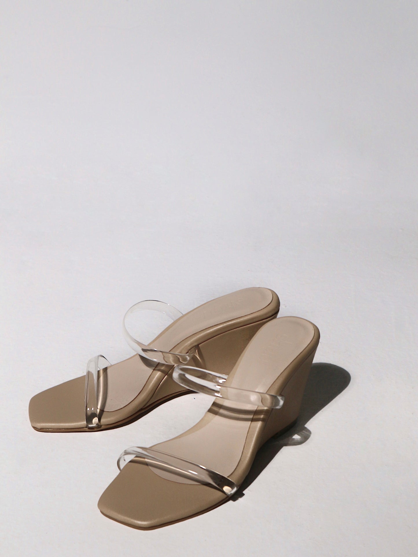 Alba Wedge Mules in Latte
