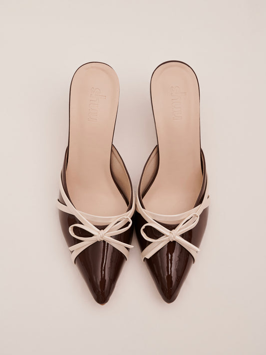 Lucie Pointy Heels in Espresso