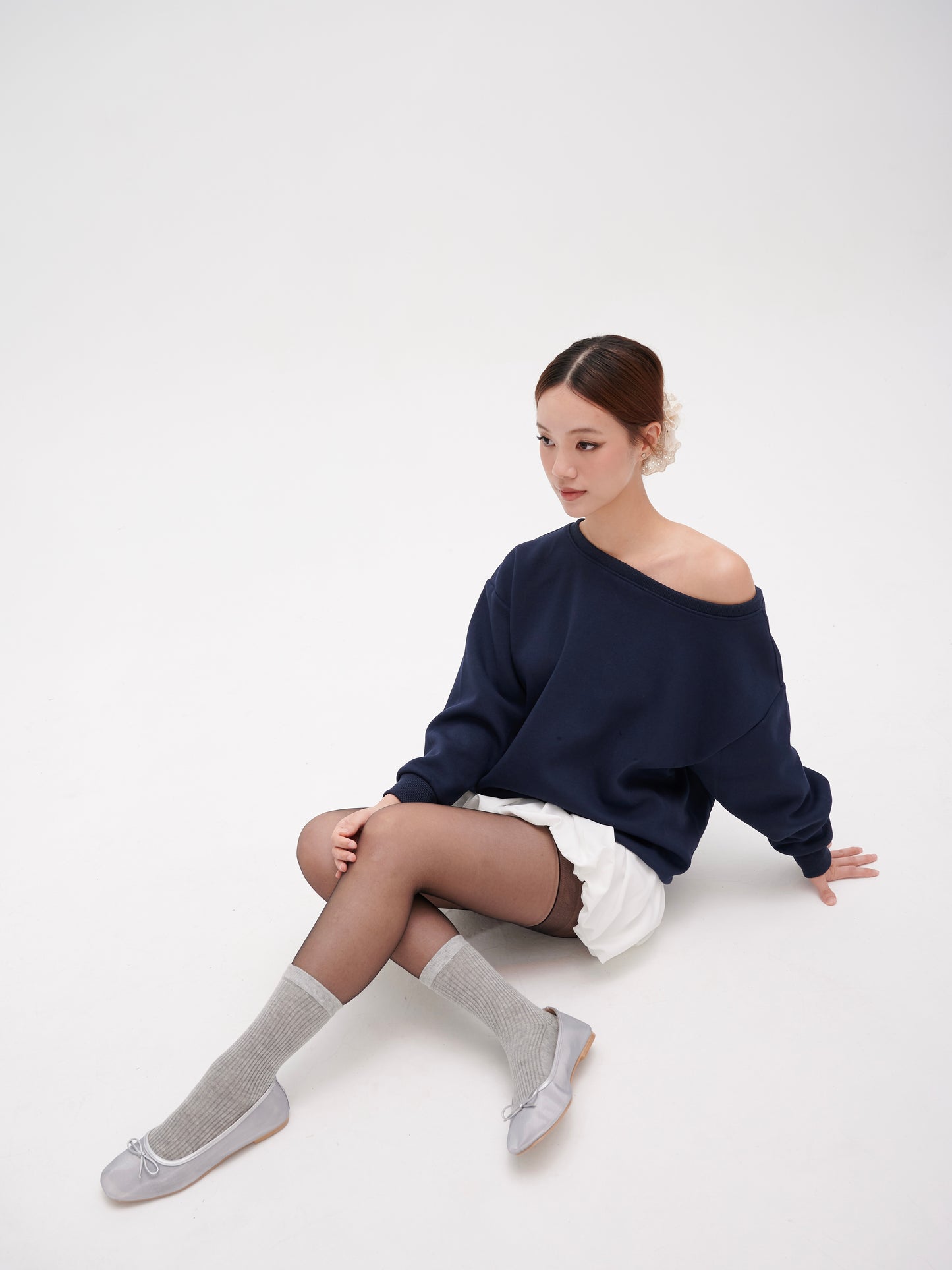 Bebe Mesh Flats in Frosty